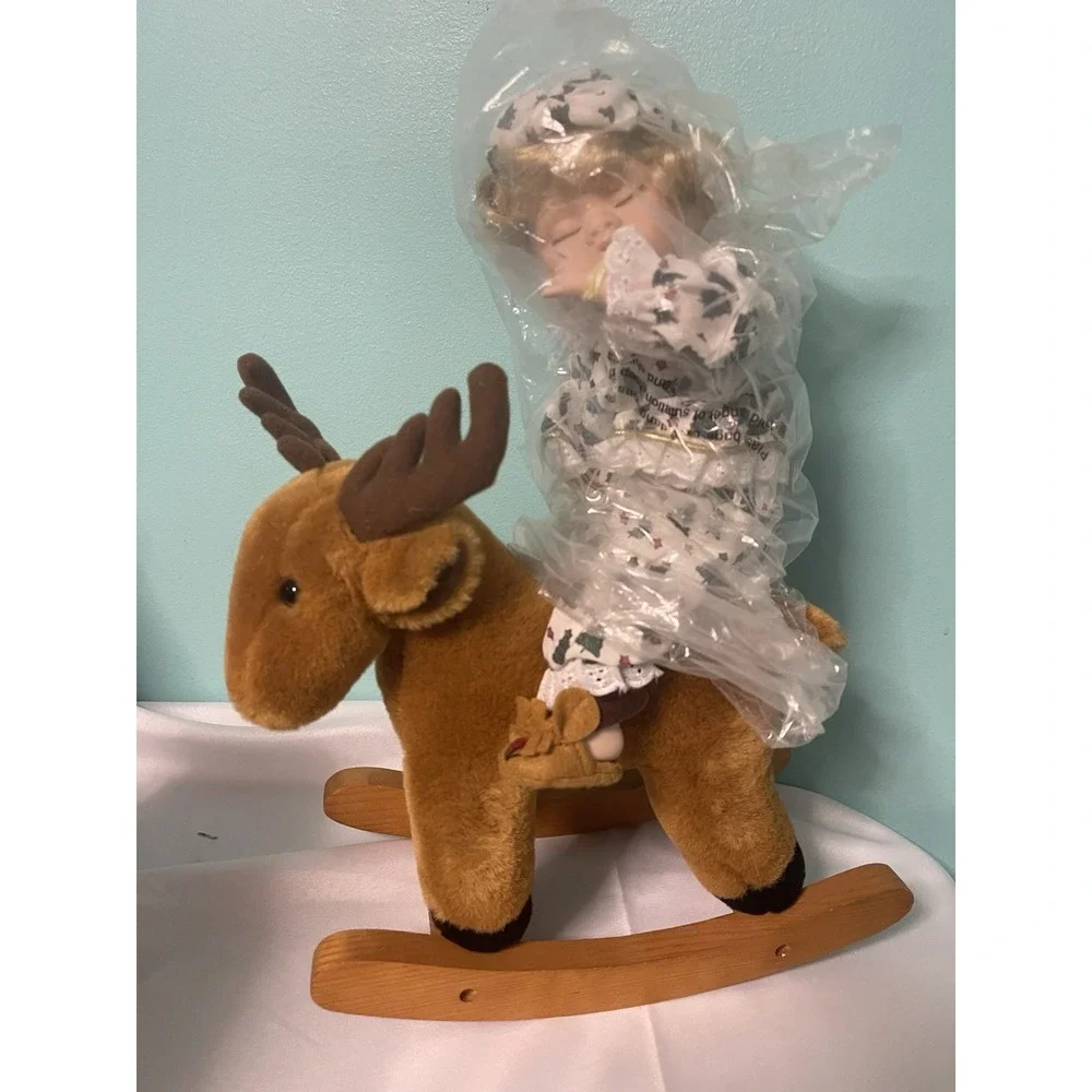 Porcelain‎ Doll On A Rocking Horse New With Defect